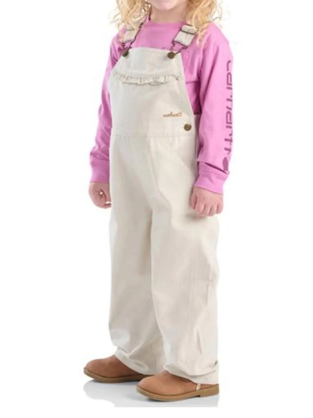 NWT! Little girl Carhartt cream colored overalls size 4T